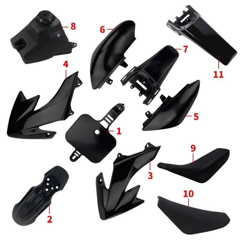 CRF50 Peças de plástico conjunto preto ou branco equipamentos de carrosseria de carrosseria guarda-louças guarda-lamas personalizado