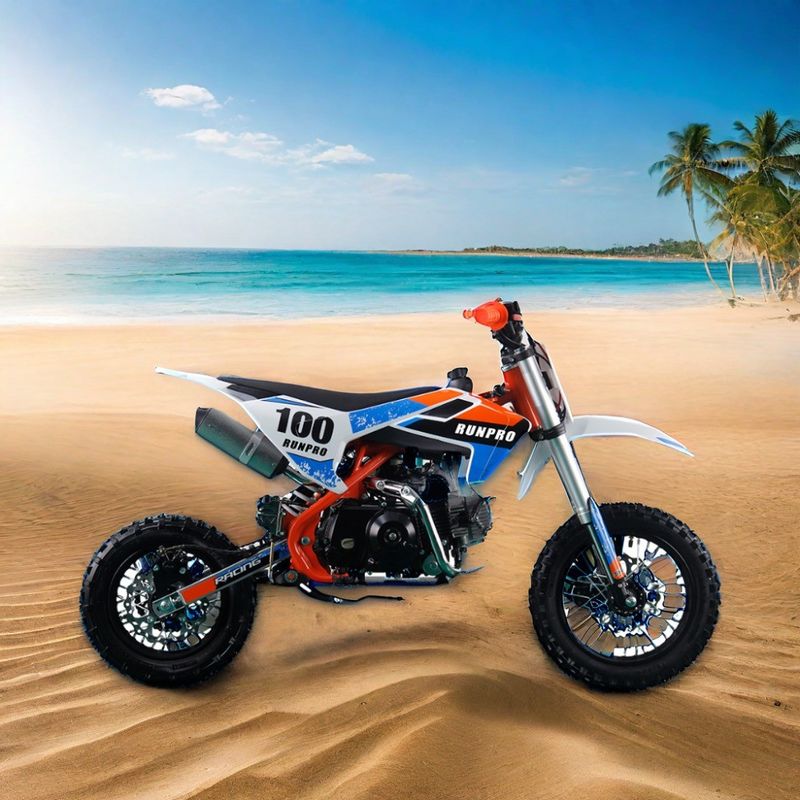 110cc 125CC 4 tempos Manual Kids Racing Pit Dirt Bike com 14/12 rodas de aro de aço Pneus